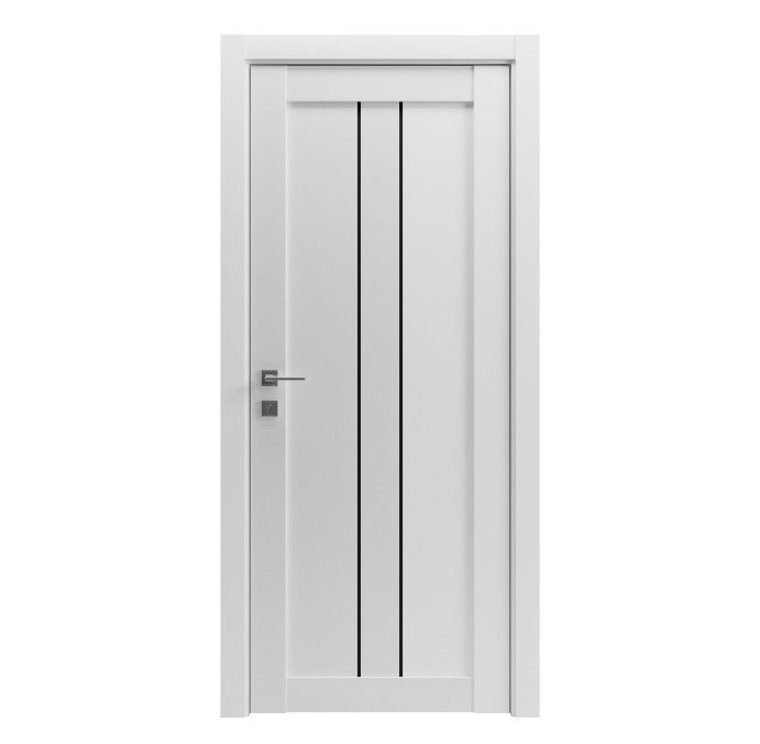 Двері ГРАНД LUX 1 Білий + чорне скло Двері ГРАНД LUX 1 Білий + чорне скло
