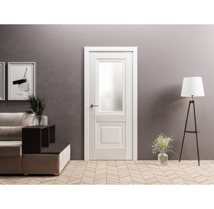 Двері ГРАНД LUX 7 Біле ПВХ напівскло