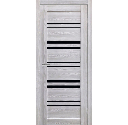 Міжкімнатні двері DOORS C 017 ясен сизий + чорне скло