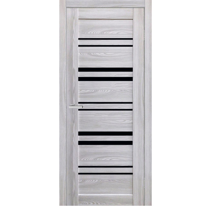 Міжкімнатні двері DOORS C 017 ясен сизий + чорне скло