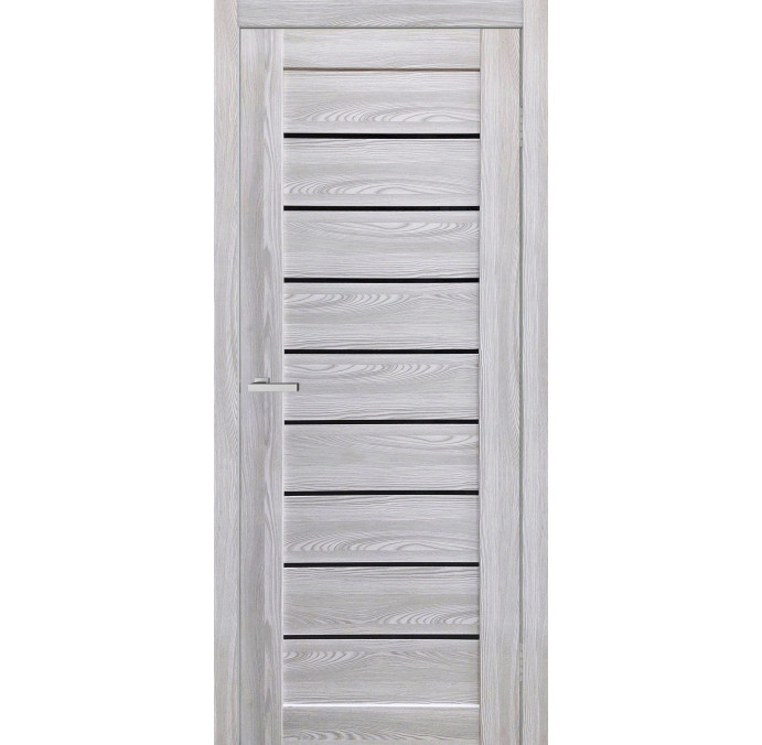 Міжкімнатні двері DOORS C 018 ясен сизий + чорне скло