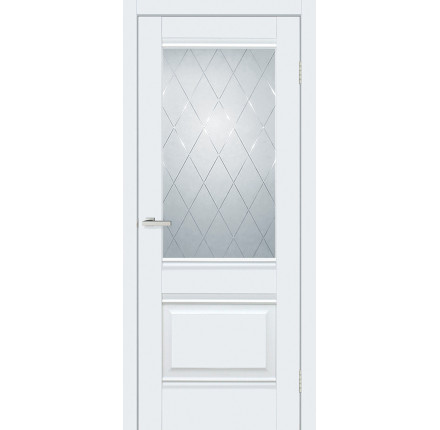 Міжкімнатні двері DOORS C 070 CDs емаліт білий + скло сатин