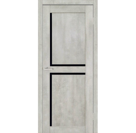 Міжкімнатні двері DOORS C 101 бетон світлий + чорне скло